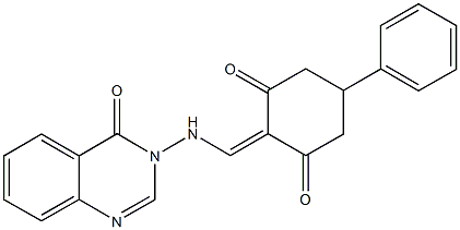 2-{[(4-oxo-3(4H)-quinazolinyl)amino]methylene}-5-phenyl-1,3-cyclohexanedione 结构式