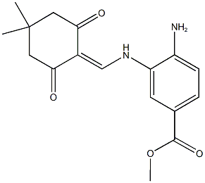 methyl 4-amino-3-{[(4,4-dimethyl-2,6-dioxocyclohexylidene)methyl]amino}benzoate 结构式