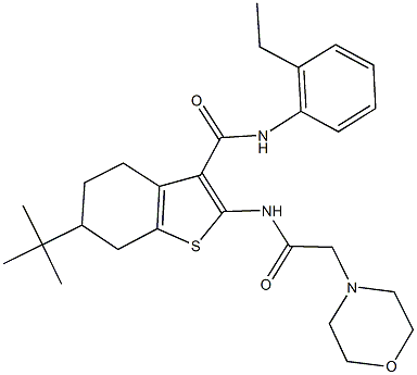 6-tert-butyl-N-(2-ethylphenyl)-2-[(morpholin-4-ylacetyl)amino]-4,5,6,7-tetrahydro-1-benzothiophene-3-carboxamide 结构式