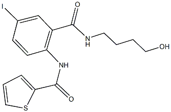 N-(2-{[(4-hydroxybutyl)amino]carbonyl}-4-iodophenyl)thiophene-2-carboxamide 结构式