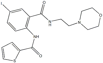 N-(4-iodo-2-{[(2-morpholin-4-ylethyl)amino]carbonyl}phenyl)thiophene-2-carboxamide 结构式