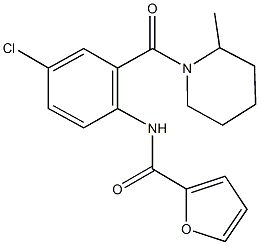 N-{4-chloro-2-[(2-methyl-1-piperidinyl)carbonyl]phenyl}-2-furamide 结构式