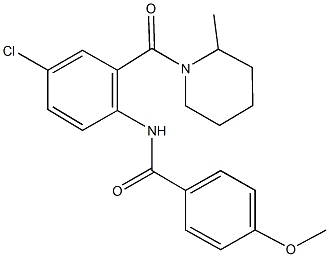 N-{4-chloro-2-[(2-methyl-1-piperidinyl)carbonyl]phenyl}-4-methoxybenzamide 结构式