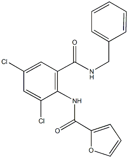 N-{2-[(benzylamino)carbonyl]-4,6-dichlorophenyl}-2-furamide 结构式