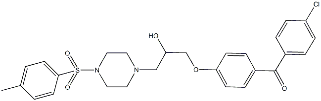 (4-chlorophenyl)[4-(2-hydroxy-3-{4-[(4-methylphenyl)sulfonyl]-1-piperazinyl}propoxy)phenyl]methanone 结构式