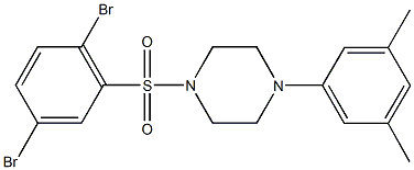 1-[(2,5-dibromophenyl)sulfonyl]-4-(3,5-dimethylphenyl)piperazine 结构式