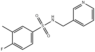 4-fluoro-3-methyl-N-(3-pyridinylmethyl)benzenesulfonamide 结构式