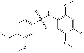 N-(4-chloro-2,5-dimethoxyphenyl)-3,4-dimethoxybenzenesulfonamide 结构式