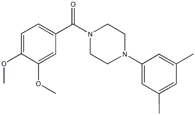 1-(3,4-dimethoxybenzoyl)-4-(3,5-dimethylphenyl)piperazine 结构式