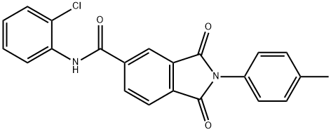 N-(2-chlorophenyl)-2-(4-methylphenyl)-1,3-dioxo-5-isoindolinecarboxamide 结构式