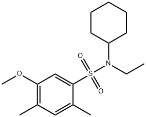 N-cyclohexyl-N-ethyl-5-methoxy-2,4-dimethylbenzenesulfonamide 结构式