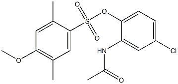 2-(acetylamino)-4-chlorophenyl 4-methoxy-2,5-dimethylbenzenesulfonate 结构式