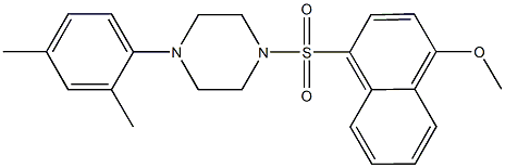 1-(2,4-dimethylphenyl)-4-[(4-methoxy-1-naphthyl)sulfonyl]piperazine 结构式