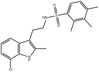 N-[2-(7-chloro-2-methyl-1H-indol-3-yl)ethyl]-2,3,4-trimethylbenzenesulfonamide 结构式