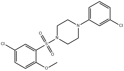 1-[(5-chloro-2-methoxyphenyl)sulfonyl]-4-(3-chlorophenyl)piperazine 结构式