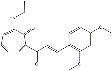 2-[3-(2,4-dimethoxyphenyl)acryloyl]-7-(ethylamino)-2,4,6-cycloheptatrien-1-one 结构式