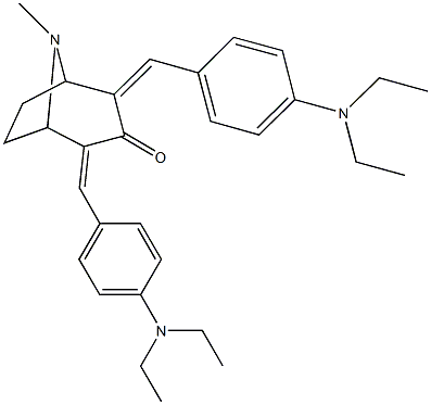 2,4-bis[4-(diethylamino)benzylidene]-8-methyl-8-azabicyclo[3.2.1]octan-3-one 结构式