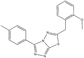 methyl 2-{[3-(4-methylphenyl)[1,2,4]triazolo[3,4-b][1,3,4]thiadiazol-6-yl]methyl}phenyl ether 结构式