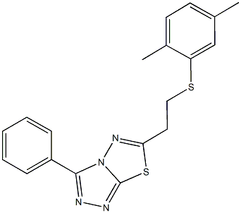 2,5-dimethylphenyl 2-(3-phenyl[1,2,4]triazolo[3,4-b][1,3,4]thiadiazol-6-yl)ethyl sulfide 结构式