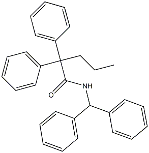 N-benzhydryl-2,2-diphenylpentanamide 结构式