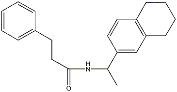3-phenyl-N-[1-(5,6,7,8-tetrahydro-2-naphthalenyl)ethyl]propanamide 结构式