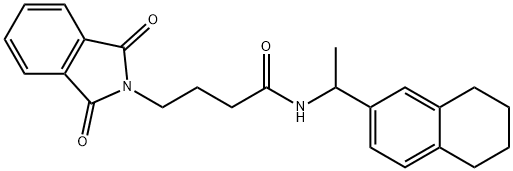 4-(1,3-dioxo-1,3-dihydro-2H-isoindol-2-yl)-N-[1-(5,6,7,8-tetrahydro-2-naphthalenyl)ethyl]butanamide 结构式