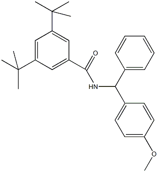 3,5-ditert-butyl-N-[(4-methoxyphenyl)(phenyl)methyl]benzamide 结构式