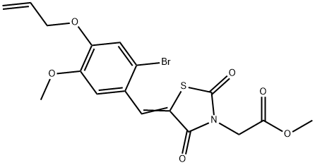 methyl {5-[4-(allyloxy)-2-bromo-5-methoxybenzylidene]-2,4-dioxo-1,3-thiazolidin-3-yl}acetate 结构式