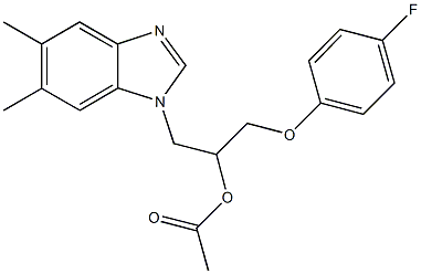 2-(5,6-dimethyl-1H-benzimidazol-1-yl)-1-[(4-fluorophenoxy)methyl]ethyl acetate 结构式