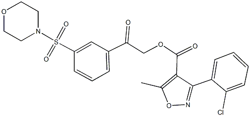 2-[3-(4-morpholinylsulfonyl)phenyl]-2-oxoethyl 3-(2-chlorophenyl)-5-methyl-4-isoxazolecarboxylate 结构式