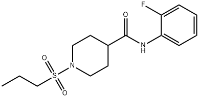N-(2-fluorophenyl)-1-(propylsulfonyl)-4-piperidinecarboxamide 结构式