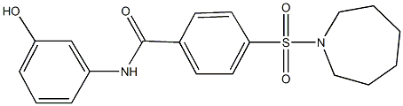 4-(1-azepanylsulfonyl)-N-(3-hydroxyphenyl)benzamide 结构式