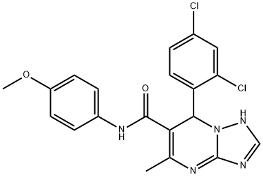 7-(2,4-dichlorophenyl)-N-(4-methoxyphenyl)-5-methyl-4,7-dihydro[1,2,4]triazolo[1,5-a]pyrimidine-6-carboxamide 结构式