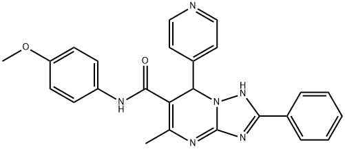 N-(4-methoxyphenyl)-5-methyl-2-phenyl-7-(4-pyridinyl)-4,7-dihydro[1,2,4]triazolo[1,5-a]pyrimidine-6-carboxamide 结构式