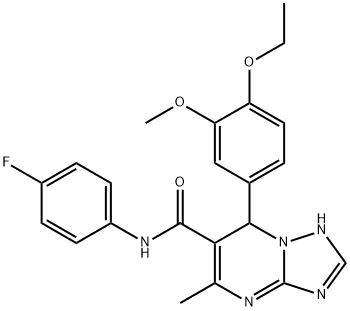 7-(4-ethoxy-3-methoxyphenyl)-N-(4-fluorophenyl)-5-methyl-4,7-dihydro[1,2,4]triazolo[1,5-a]pyrimidine-6-carboxamide 结构式