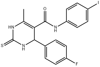 4-(4-fluorophenyl)-N-(4-iodophenyl)-6-methyl-2-thioxo-1,2,3,4-tetrahydro-5-pyrimidinecarboxamide 结构式