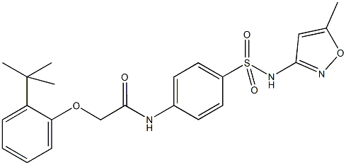 2-(2-tert-butylphenoxy)-N-(4-{[(5-methyl-3-isoxazolyl)amino]sulfonyl}phenyl)acetamide 结构式