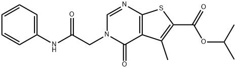 isopropyl 3-(2-anilino-2-oxoethyl)-5-methyl-4-oxo-3,4-dihydrothieno[2,3-d]pyrimidine-6-carboxylate 结构式