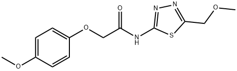 N-[5-(methoxymethyl)-1,3,4-thiadiazol-2-yl]-2-(4-methoxyphenoxy)acetamide 结构式