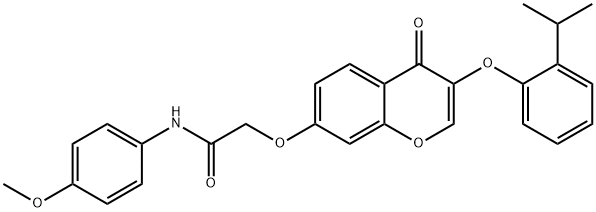 2-{[3-(2-isopropylphenoxy)-4-oxo-4H-chromen-7-yl]oxy}-N-(4-methoxyphenyl)acetamide 结构式