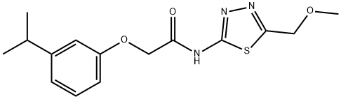 2-(3-isopropylphenoxy)-N-[5-(methoxymethyl)-1,3,4-thiadiazol-2-yl]acetamide 结构式