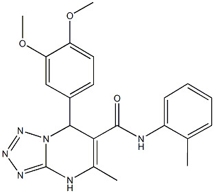 7-(3,4-dimethoxyphenyl)-5-methyl-N-(2-methylphenyl)-4,7-dihydrotetraazolo[1,5-a]pyrimidine-6-carboxamide 结构式
