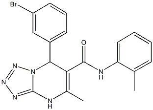 7-(3-bromophenyl)-5-methyl-N-(2-methylphenyl)-4,7-dihydrotetraazolo[1,5-a]pyrimidine-6-carboxamide 结构式