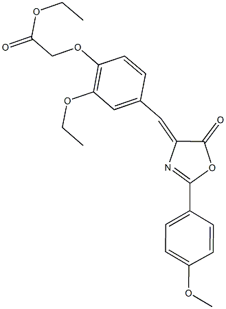 ethyl {2-ethoxy-4-[(2-(4-methoxyphenyl)-5-oxo-1,3-oxazol-4(5H)-ylidene)methyl]phenoxy}acetate 结构式