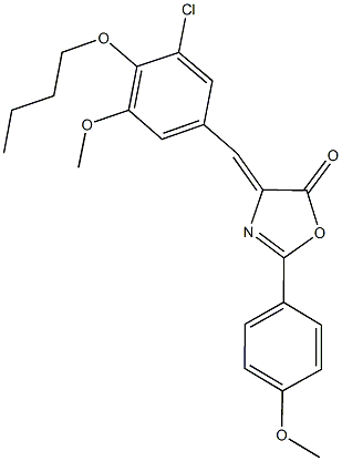 4-(4-butoxy-3-chloro-5-methoxybenzylidene)-2-(4-methoxyphenyl)-1,3-oxazol-5(4H)-one 结构式