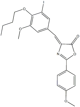 4-(4-butoxy-3-iodo-5-methoxybenzylidene)-2-(4-methoxyphenyl)-1,3-oxazol-5(4H)-one 结构式