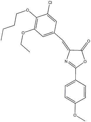 4-(4-butoxy-3-chloro-5-ethoxybenzylidene)-2-(4-methoxyphenyl)-1,3-oxazol-5(4H)-one 结构式