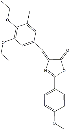 4-(3,4-diethoxy-5-iodobenzylidene)-2-(4-methoxyphenyl)-1,3-oxazol-5(4H)-one 结构式