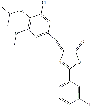 4-(3-chloro-4-isopropoxy-5-methoxybenzylidene)-2-(3-iodophenyl)-1,3-oxazol-5(4H)-one 结构式