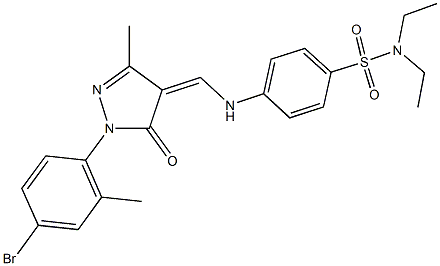 4-({[1-(4-bromo-2-methylphenyl)-3-methyl-5-oxo-1,5-dihydro-4H-pyrazol-4-ylidene]methyl}amino)-N,N-diethylbenzenesulfonamide 结构式